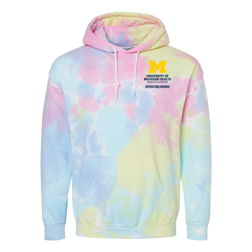 Operating Rooms Mens/Unisex Dyenomite Blended Hooded Sweatshirt -- Pastel Rainbow