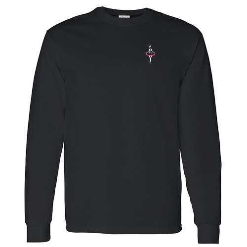 Mens/Unisex Gildan Heavy Cotton Longsleeve Basic T-Shirt -- Black