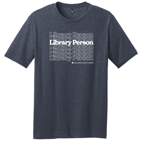 District Made Perfect Blend Tee -- Heathered Eggplant, Library Person