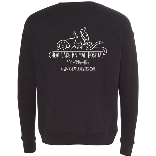 Bella Canvas Unisex Drop Shoulder Fleece Crewneck -- Black