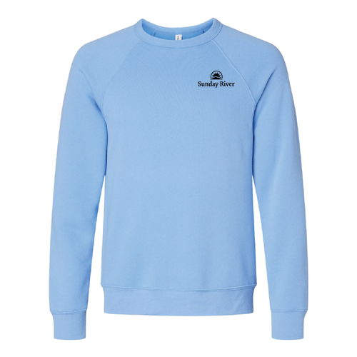 Sunday River Logo 2 Black Ink -- Crewneck Sweatshirt Carolina Blue