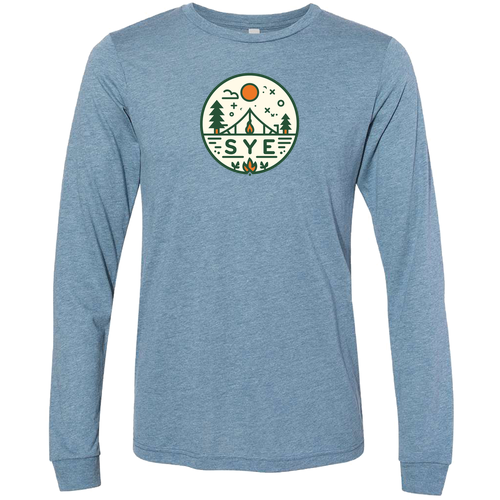 Bella+Canvas Unisex Triblend Long Sleeve Tee -- Denim Triblend