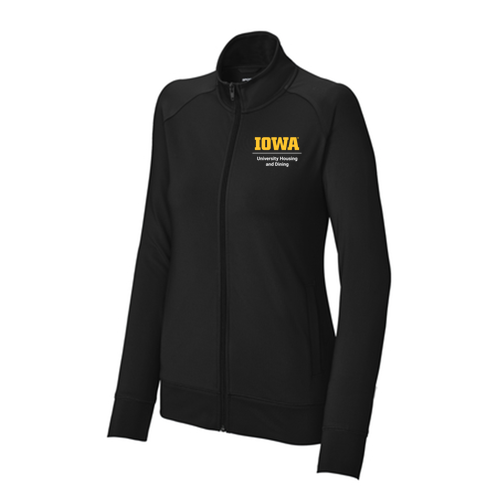 Sport-Tek Ladies Sport-Wick Stretch Full-Zip Cadet Jacket -- Black