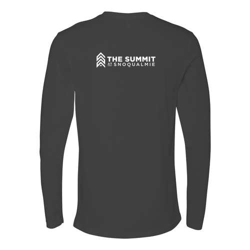 The Summit at Snoqualmie Logo 2 White Ink -- Long Sleeve Heavy Metal