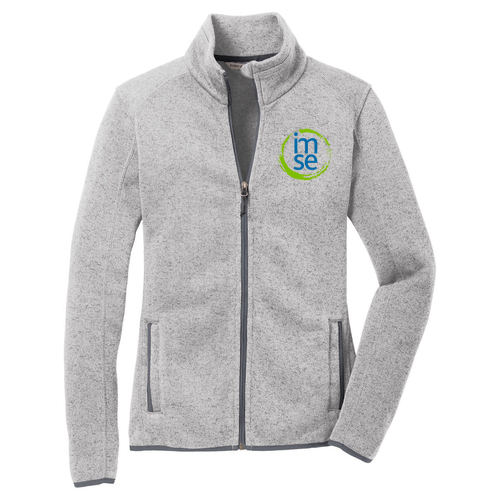 Women's Port Authority Sweater Fleece Jacket -- Grey Heather