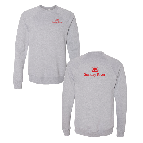 Sunday River Logo 2 Red Ink -- Crewneck Sweatshirt Athletic Heather