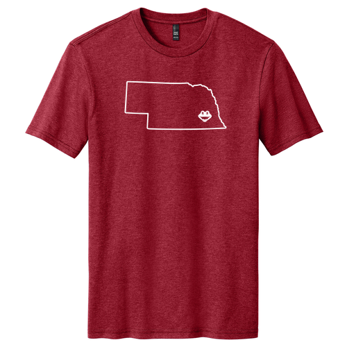 District Made Mens Perfect Blend Tee -- Red Fleck