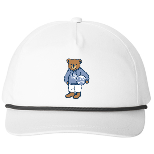 Teddy Bear Port Authority Snapback Five-Panel Rope Hat -- White / Black