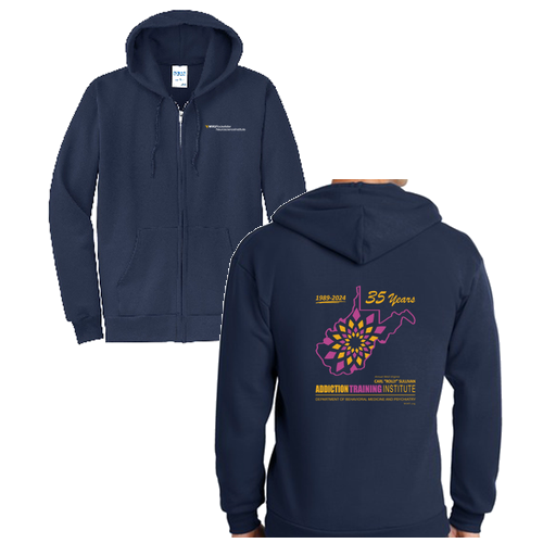 Port and Company Classic Full Zip Hooded Sweatshirt -- Navy