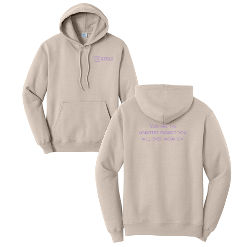 Port and Company Core Fleece Pullover Hooded Sweatshirt -- Light Sand