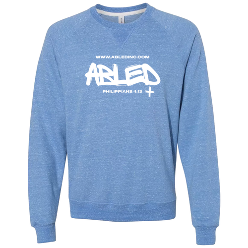 Jerzees Snow Heather French Terry Crewneck Sweatshirt -- Royal