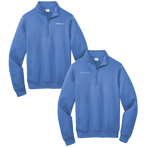 Port and Company Core Fleece Quarter-Zip Pullover Sweatshirt -- Heather Royal