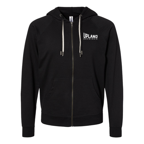 Independent Trading Icon Unisex Lightweight Terry Full-Zip Hooded Sweatshirt -- Black