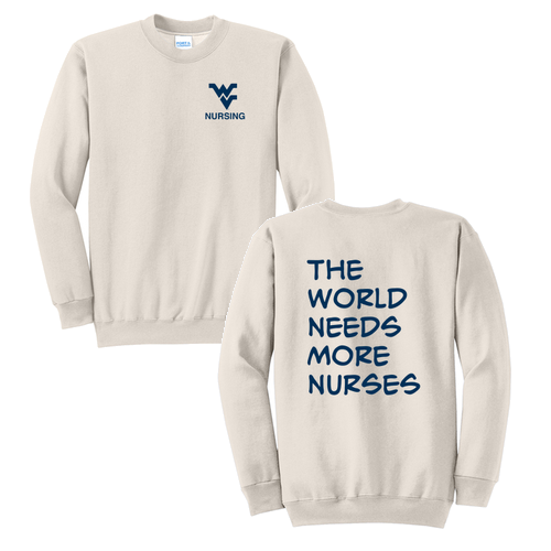 More Nurses Port and Company Classic Crewneck Sweatshirt -- Natural