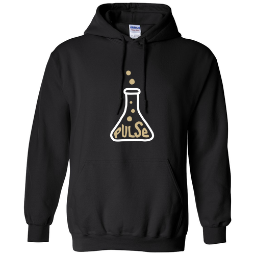 Gildan Heavy Blend Pulse Flask Design Hooded Sweatshirt -- Black