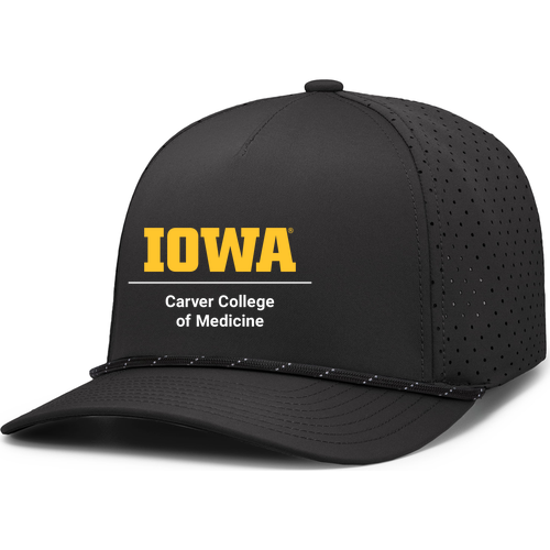 Pacific Headwear Weekender Perforated Snapback Cap -- Black / Black / White