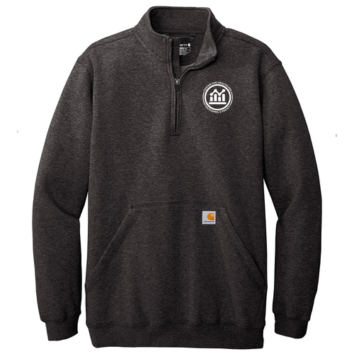 Carhartt Midweight 1/4-Zip Mock Neck Sweatshirt -- Carbon Heather White Logo