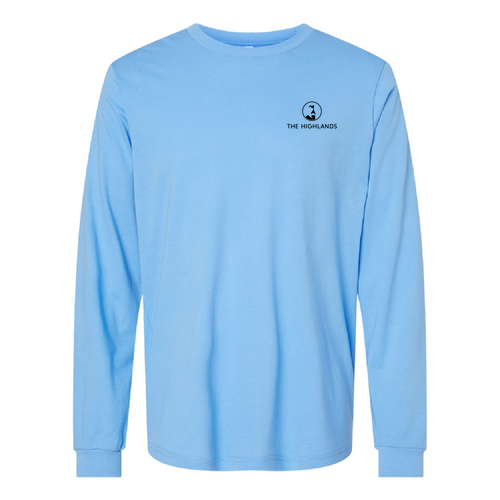 The Highlands Logo 2 Black Ink -- Jersey Long Sleeve Carolina Blue