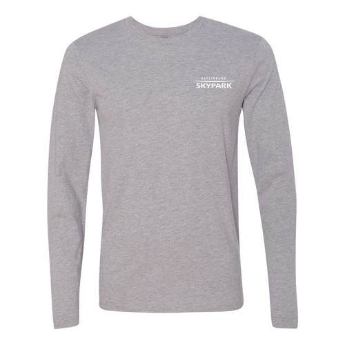 Gatlinburg Skypark Logo 2 White Ink -- Long Sleeve Heather Grey