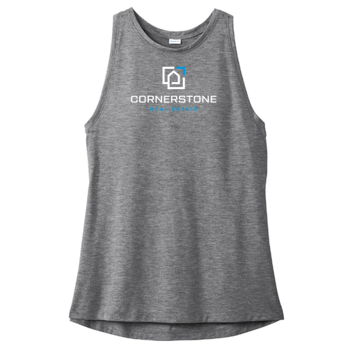 Sport-Tek Ladies PosiCharge Tri-Blend Wicking Tank -- Dark Grey Heather