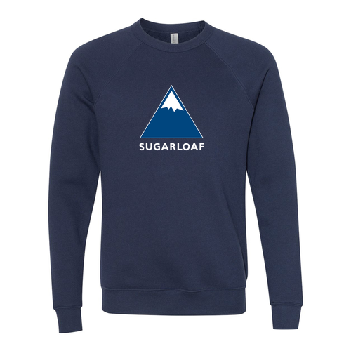 Sugarloaf Logo 1 Blue and White Ink -- Crewneck Sweatshirt Navy