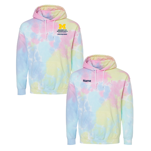 Operating Rooms Mens/Unisex Dyenomite Blended Hooded Sweatshirt -- Pastel Rainbow