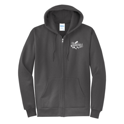 Mens Classic Full Zip Hooded Sweatshirt -- Charcoal