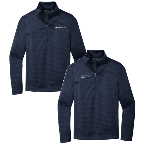 Port Authority Diamond Heather Fleece Quarter-Zip Pullover -- Dress Blue Navy Heather