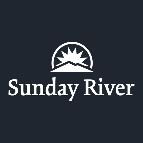 Sunday River Logo 2 White Ink -- Short Sleeve Midnight Navy