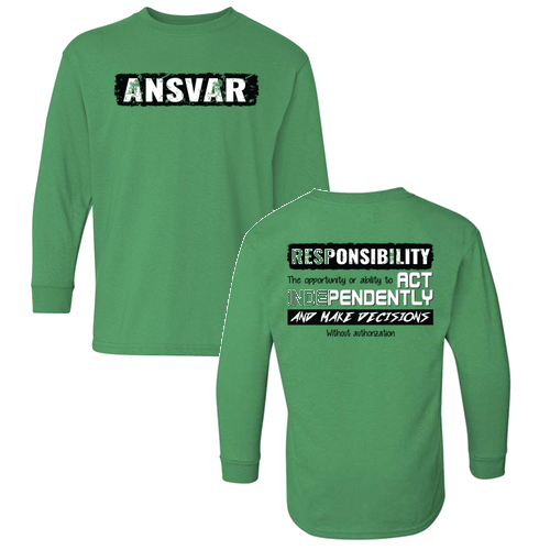 Youth Long Sleeve Green House Gildan Tee