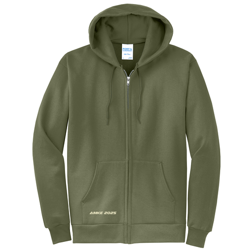 Port and Company Classic Full Zip Hooded Sweatshirt -- Olive Drab Green