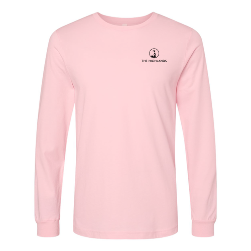 The Highlands Logo 2 Black Ink -- Jersey Long Sleeve Pink
