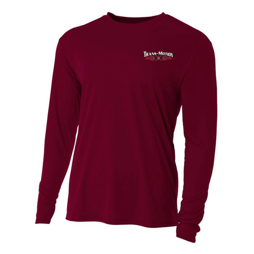 Unisex Long Sleeve Performance Tee -- Maroon