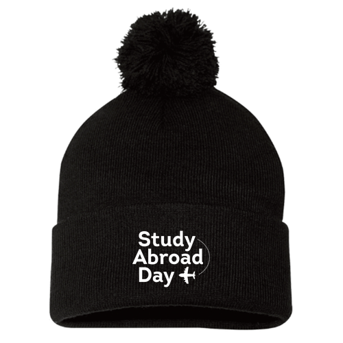 Sportsman Pom Pom Knit Hat -- Black