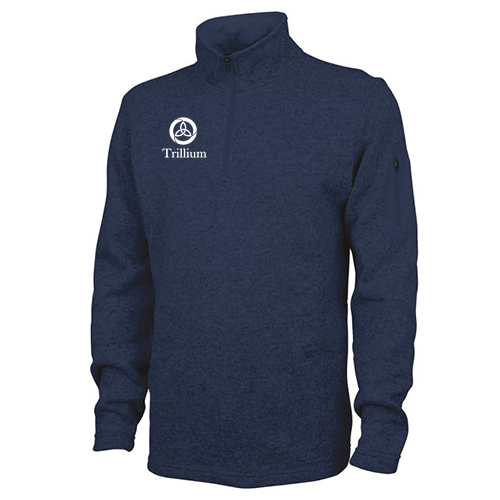 Charles River Mens Heathered Fleece Pullover -- Navy Heather