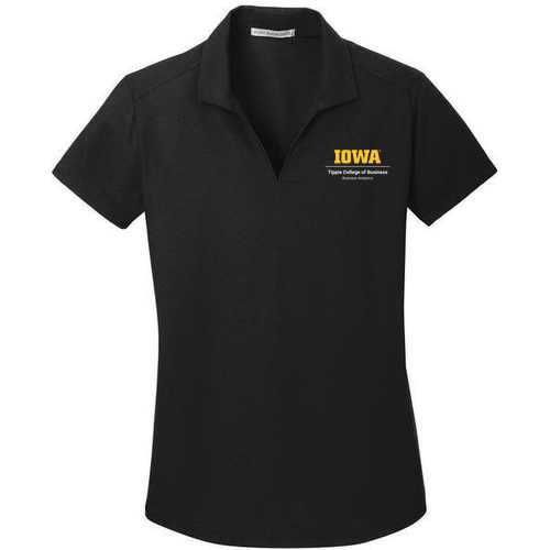 Embroidered Port Authority Ladies Dry Zone Grid Polo -- Black