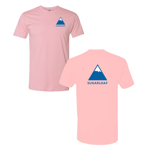 Sugarloaf Logo 2 Blue Ink -- Short Sleeve Light Pink