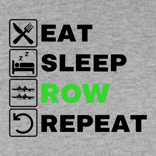 Eat, Sleep, Row T-Shirt -- Sport Grey