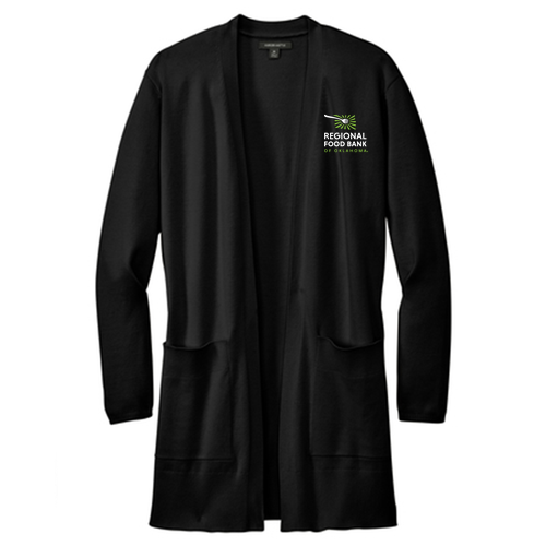 Mercer+Mettle Women's Open Front Cardigan Sweater Embroidered-- Deep Black
