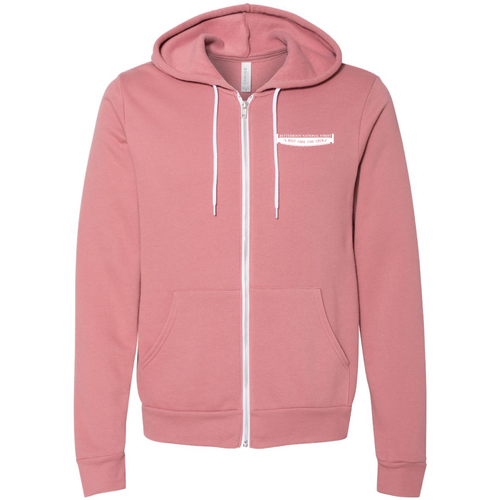 Bella Canvas Unisex Full-Zip Hooded Sweatshirt -- Mauve