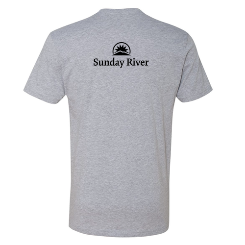 Sunday River Logo 2 Black Ink -- Short Sleeve Heather Grey