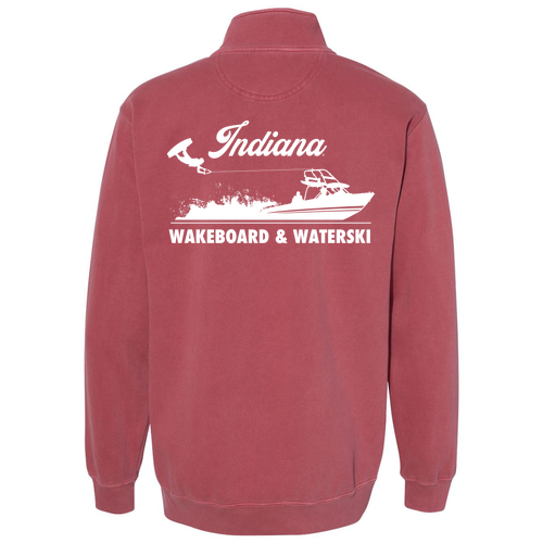 Comfort Colors Unisex Garment-Dyed Quarter-Zip Sweatshirt -- Crimson