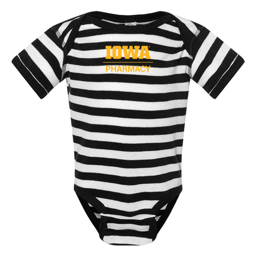 Rabbit Skins Lap Shoulder Onesie Infant -- Black / White Stripe
