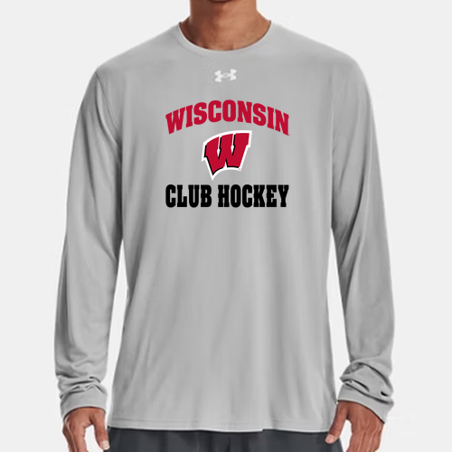 UW Club Hockey Under Armour Tech Long-Sleeve T-Shirt -- Grey