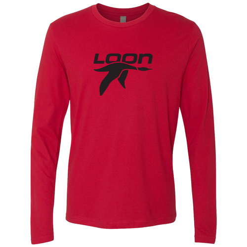 Loon Logo 1 Black Ink -- Long Sleeve Red