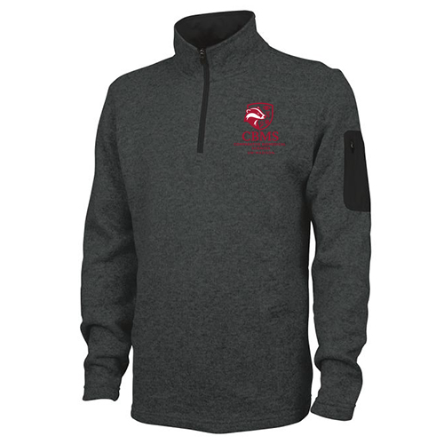 Charles River Mens 1/4 Zip Fleece Pullover -- Charcoal Heather (Embroidery)
