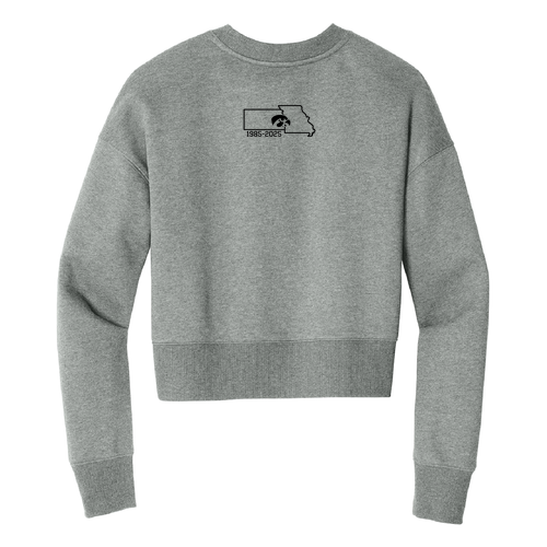 District Women's Perfect Weight Fleece Cropped Crew -- Heathered Steel
