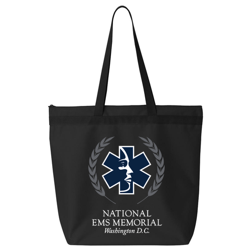 National EMS Memorial Liberty Bag Tote with Zipper Black