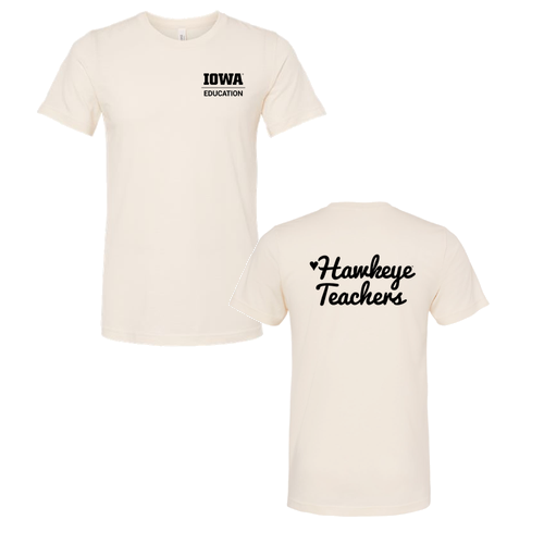 Hawkeye Teacher Bella Canvas Unisex Heather CVC T-Shirt -- Heather Natural