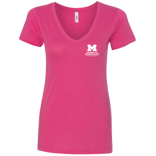 Ladies Next Level Ideal V-Neck Tee -- Raspberry